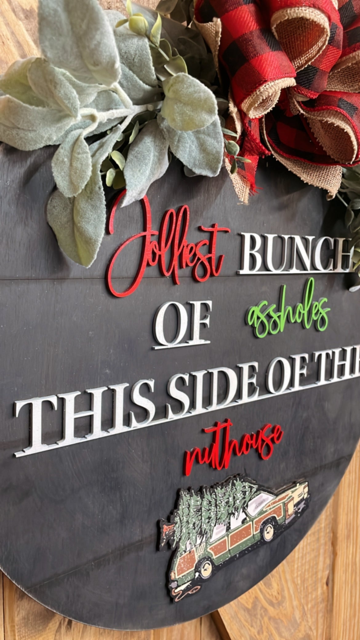 Jolliest Bunch Door Hanger | Lampoon Inspired | Christmas Family Vaca | Funny Door hanger | Christmas Door Hanger