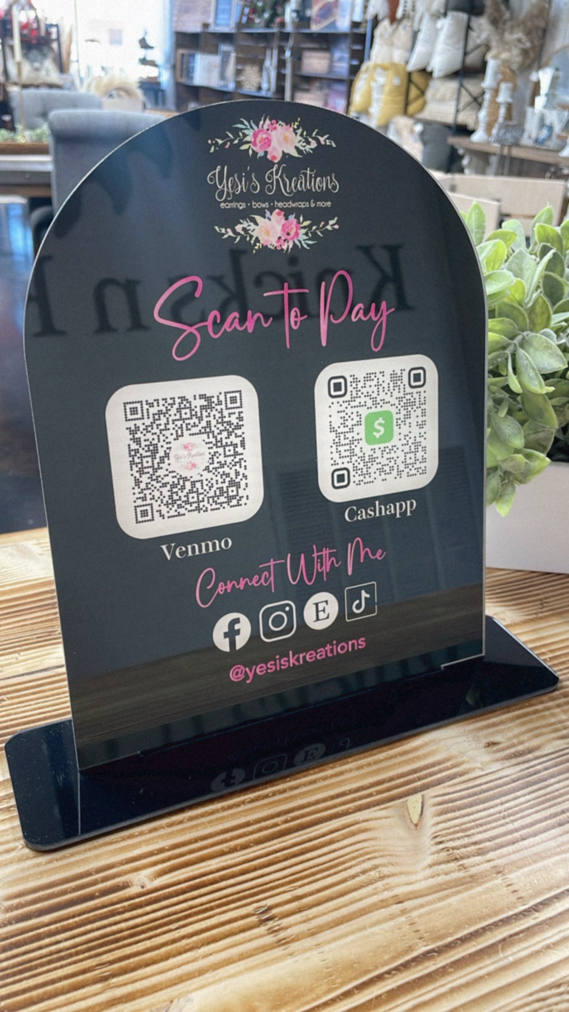 Acrylic |Acrylic Scannable QR code | Scan to pay | Connect with me