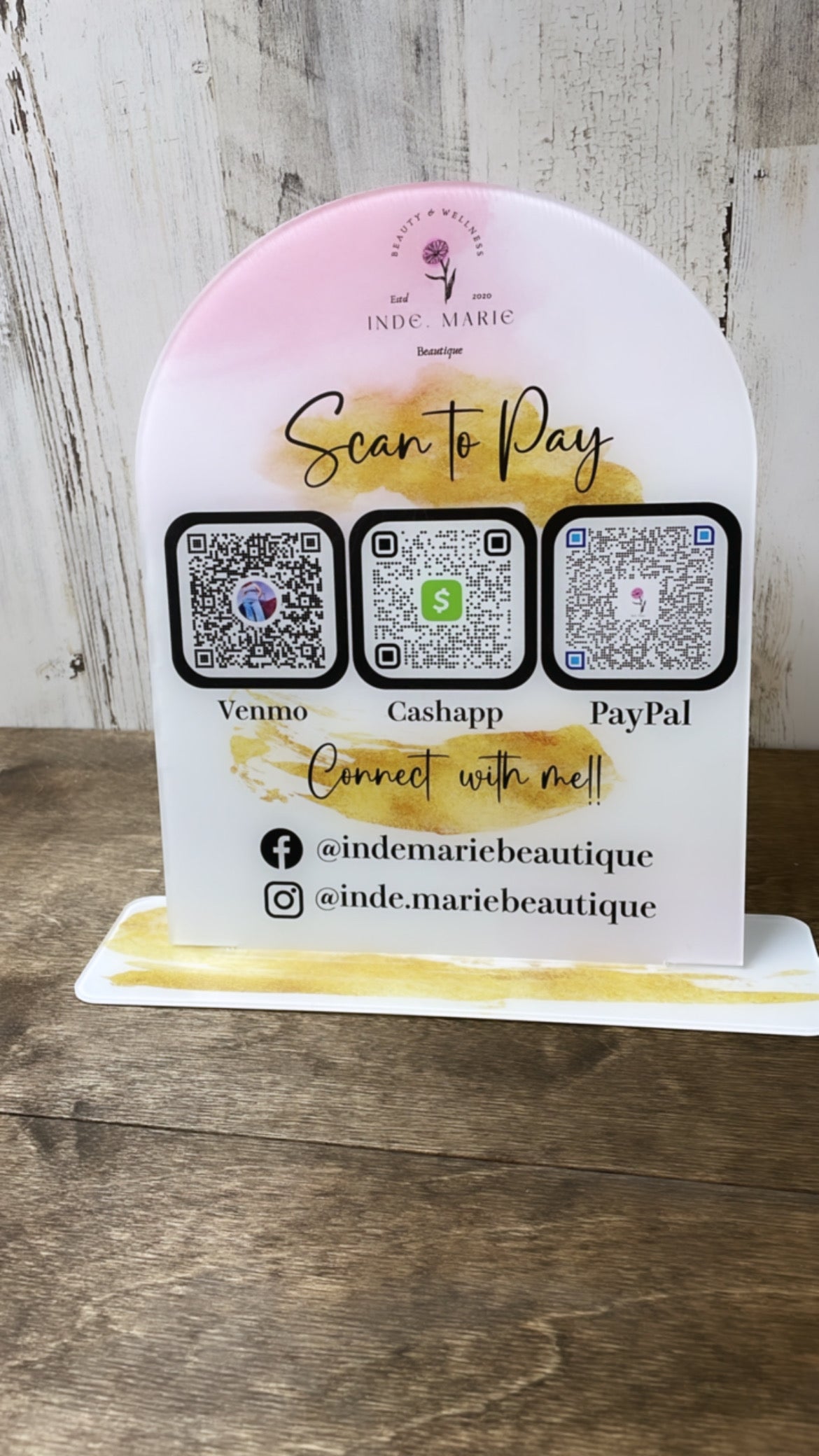 Acrylic |Acrylic Scannable QR code | Scan to pay | Connect with me