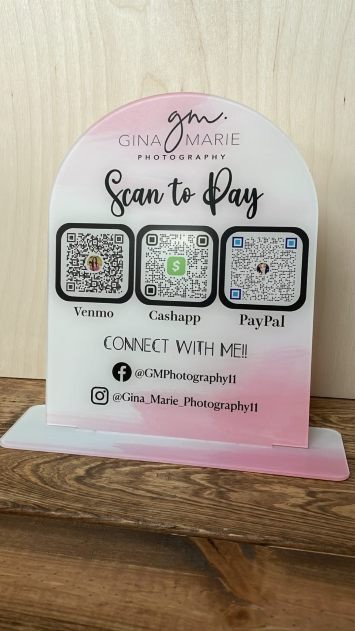 Acrylic |Acrylic Scannable QR code | Scan to pay | Connect with me