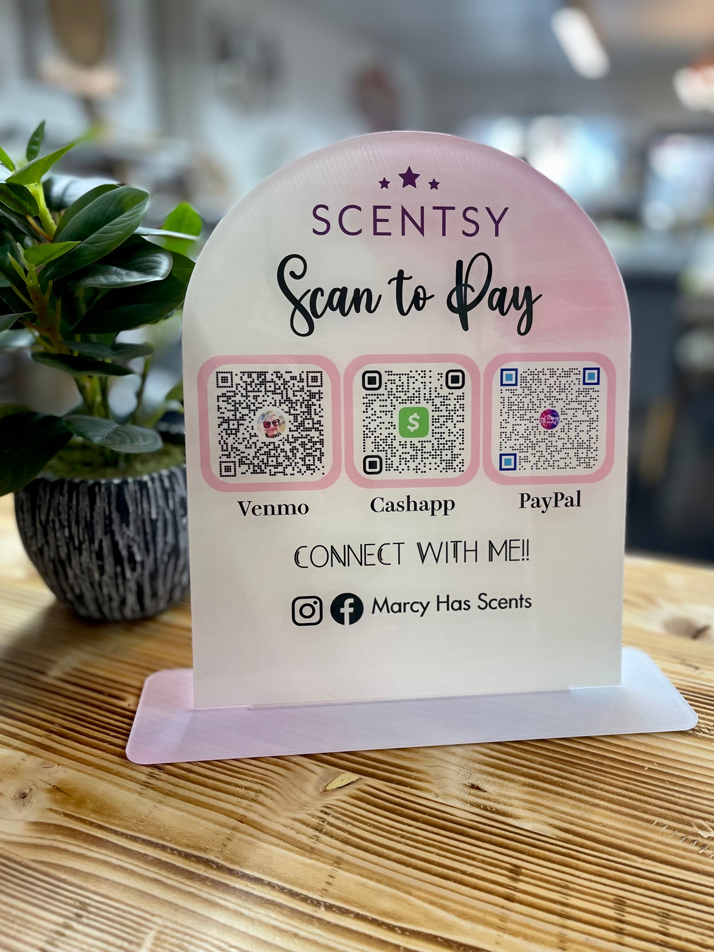 Acrylic |Acrylic Scannable QR code | Scan to pay | Connect with me