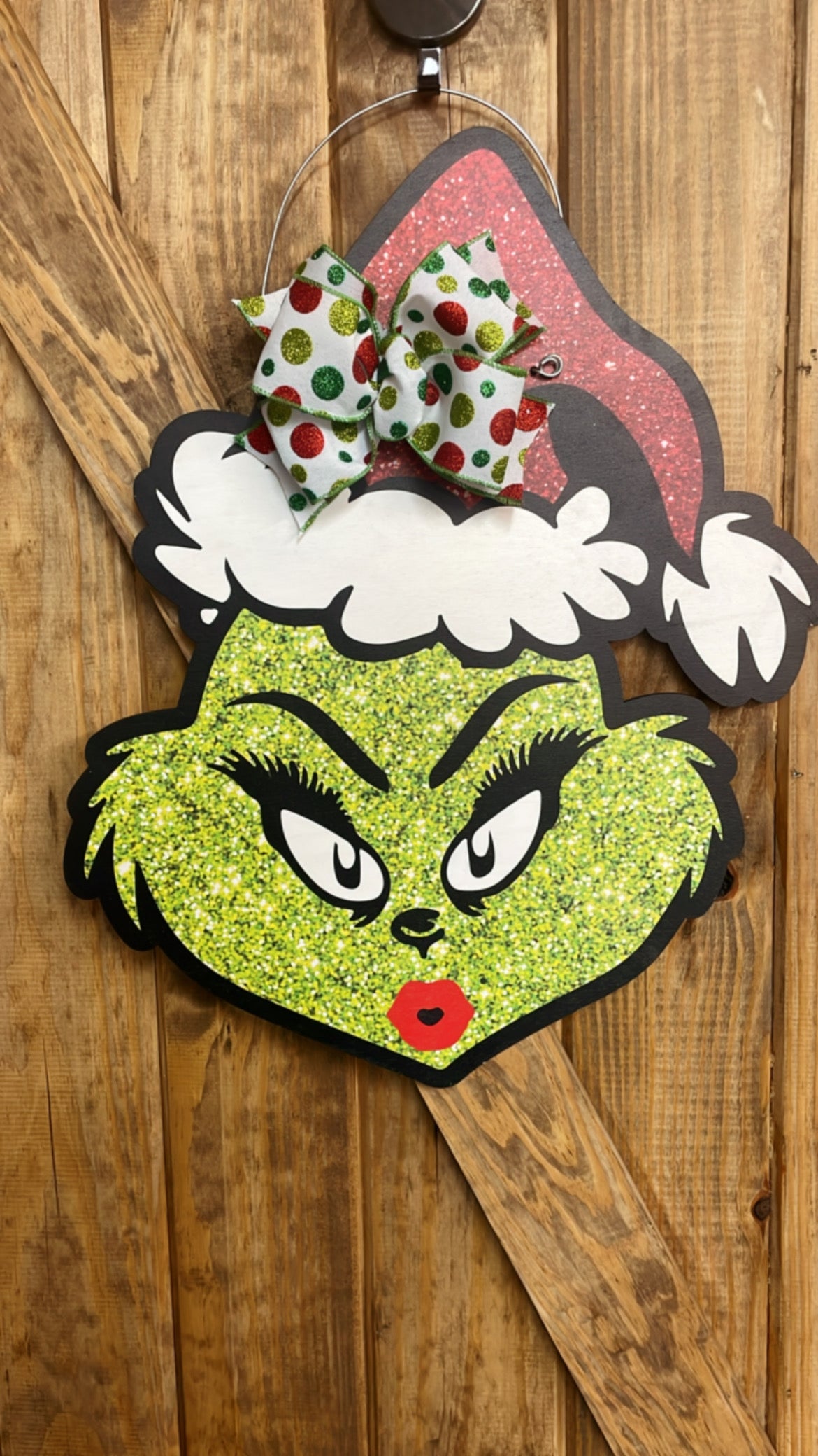 Grinch Door Hanger | Mrs.Grinch | Christmas Door Hanger