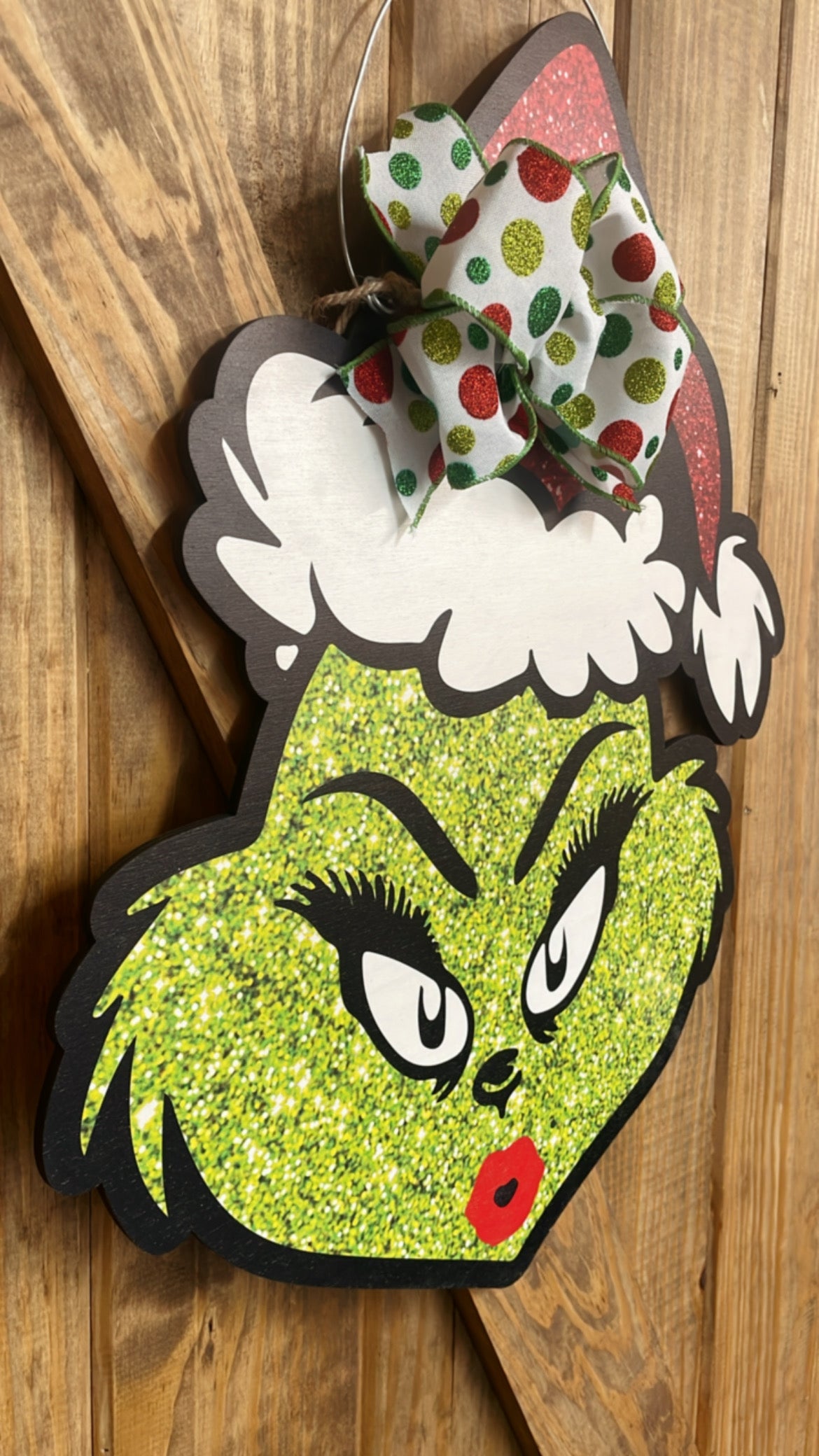 Grinch Door Hanger | Mrs.Grinch | Christmas Door Hanger
