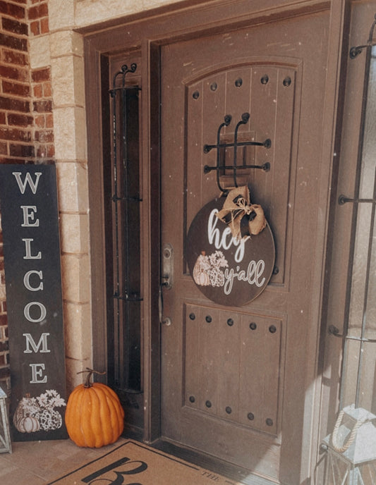 Fall Porch Sign | Welcome Porch Sign | Porch Decor | Pumpkins | Gather