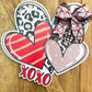 Three Hearts Leopard Valentines Day Door Hanger