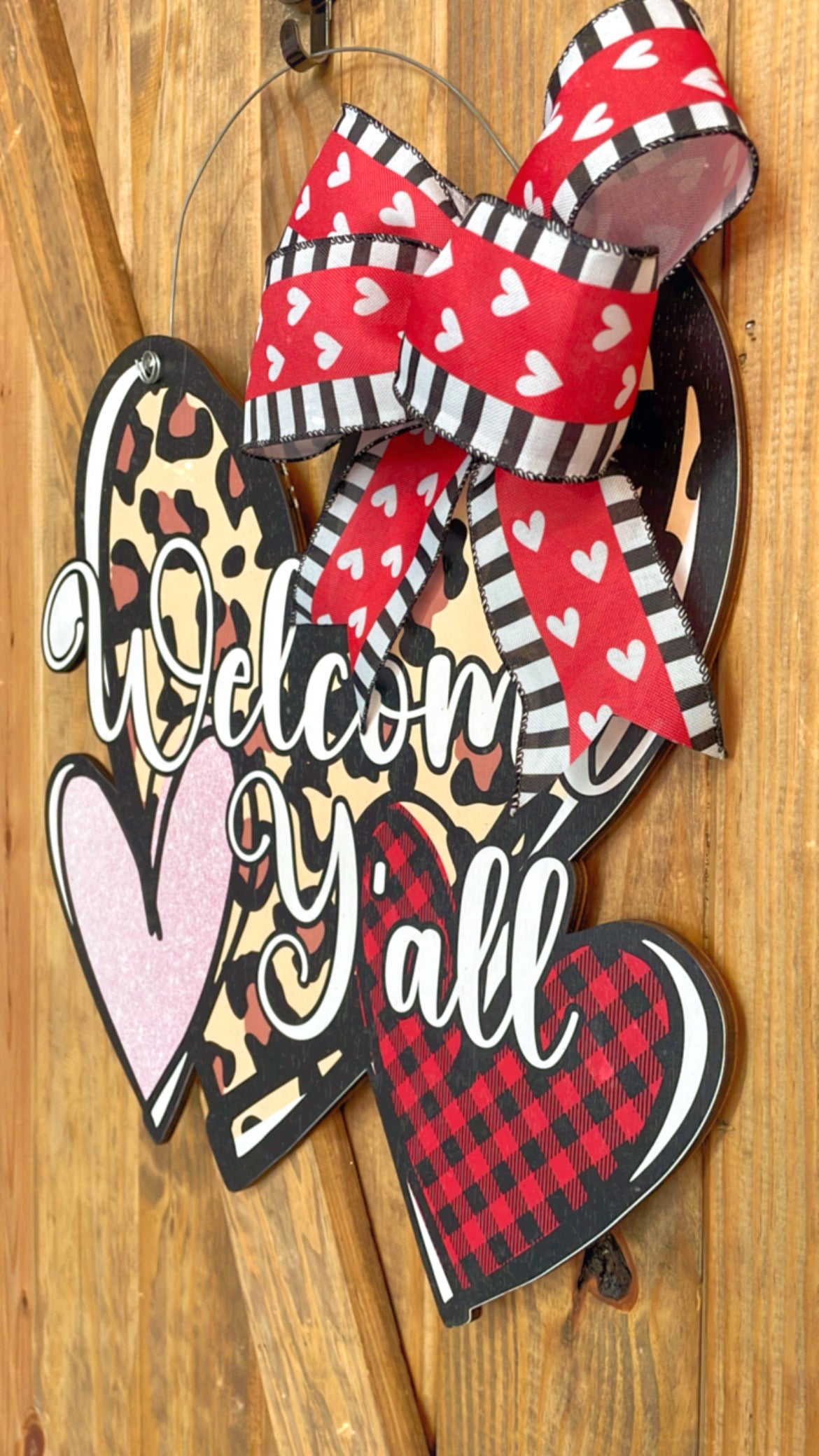 Welcome Y'all Valentines Day Door Hanger