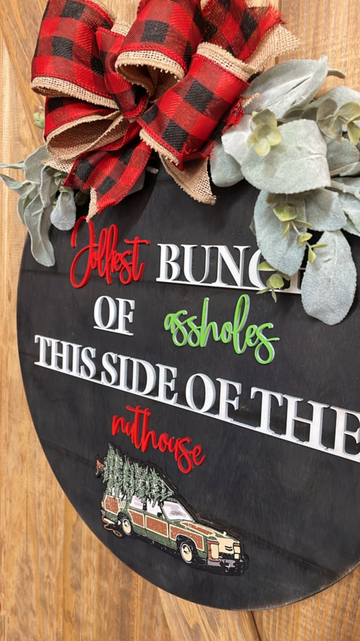Jolliest Bunch Door Hanger | Lampoon Inspired | Christmas Family Vaca | Funny Door hanger | Christmas Door Hanger