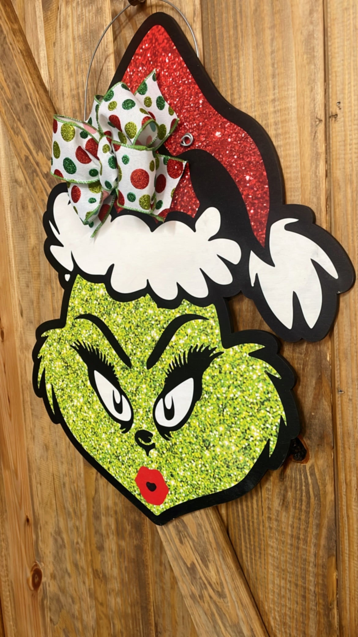 Grinch Door Hanger | Mrs.Grinch | Christmas Door Hanger