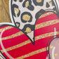 Three Hearts Leopard Valentines Day Door Hanger
