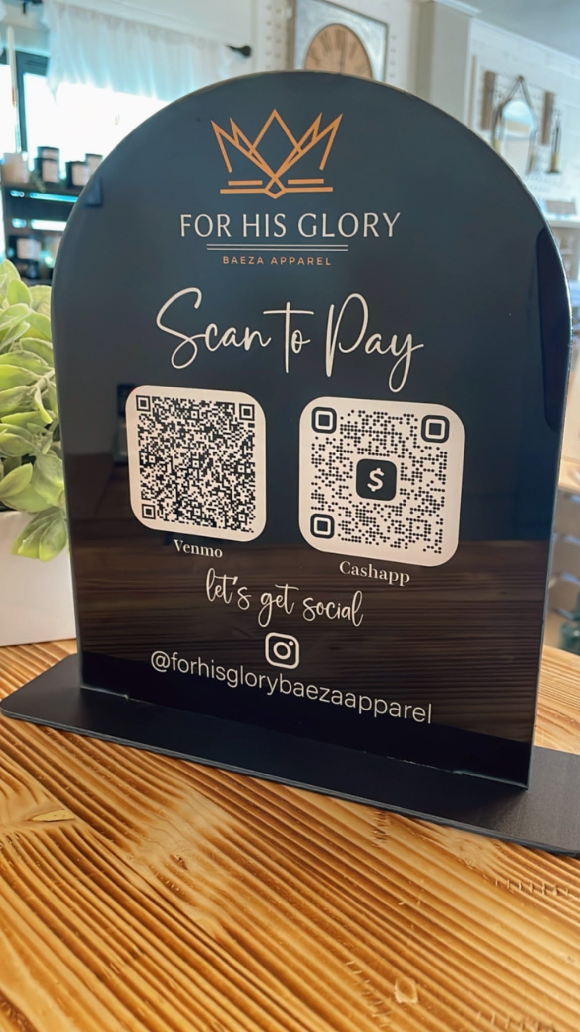 Acrylic |Acrylic Scannable QR code | Scan to pay | Connect with me