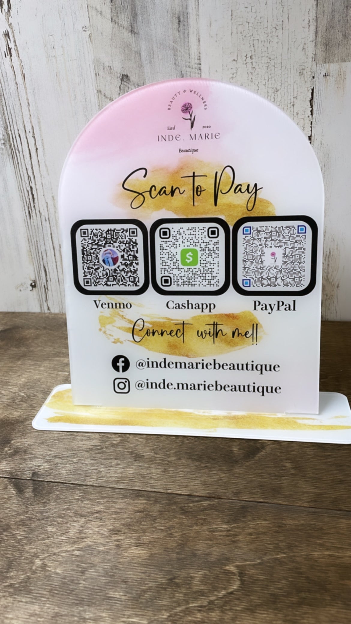 Reception Scanable Collateral Qr Code Acrylic |Acrylic Scannable QR code | Scan to pay | Connect with me ...