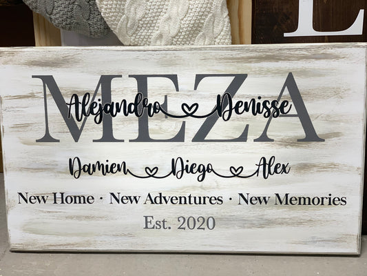 Family Name Sign | Established Sign | Housewarming Gift