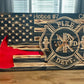 Engraved Wooden Flag